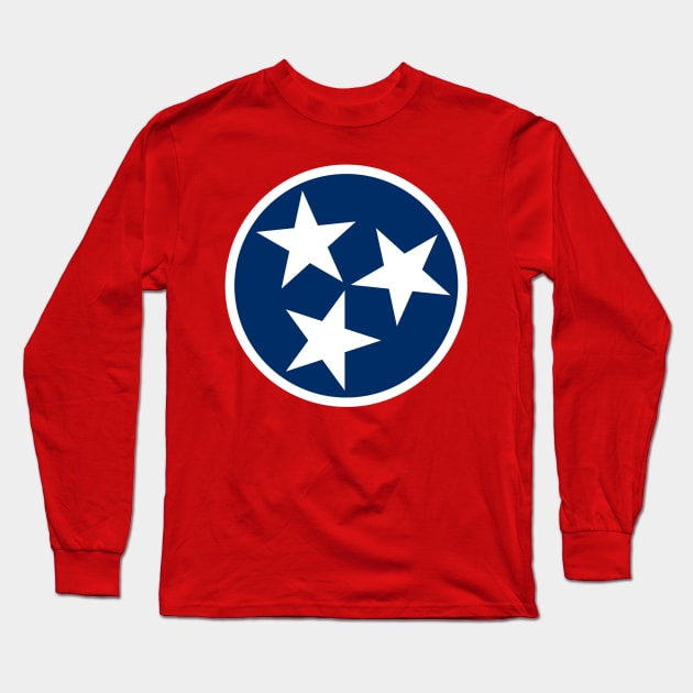 Tennessee Flag Symbol - Blue Long Sleeve T-Shirt by Mouse Magic with John and Joie